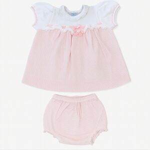 Vintage Carters Baby Dress & Bloomers Infant Size 18 MO 23- 26 Lbs Pink Stripes